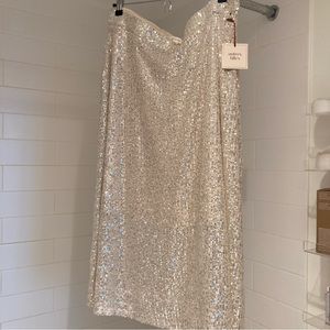 Gold sequin midi skirt
